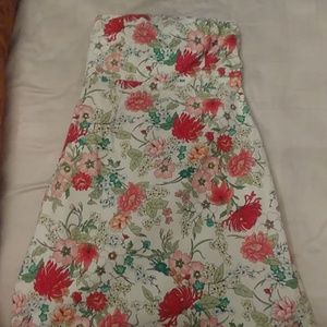 Strapless Floral Dress